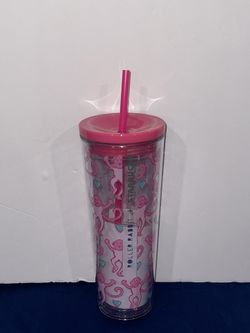 Starbucks X  Roller Rabbit Christmas  24oz. Pink Tumbler Limited