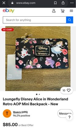 BNWT Disney loungefly rare Alice in wonderland floral print wallet