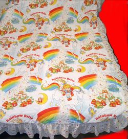 Rainbow Brite Full Size Comforter Blanket with Ruffles $50