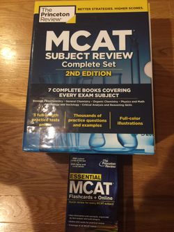 MCAT Review book set and flash cards