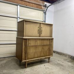 Vintage Mid Century Modern Tall Dresser Cabinet Organizer