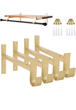 Elegant shelf support (wood board not included). It is brand new and comes with all the necessary hooks and screws.