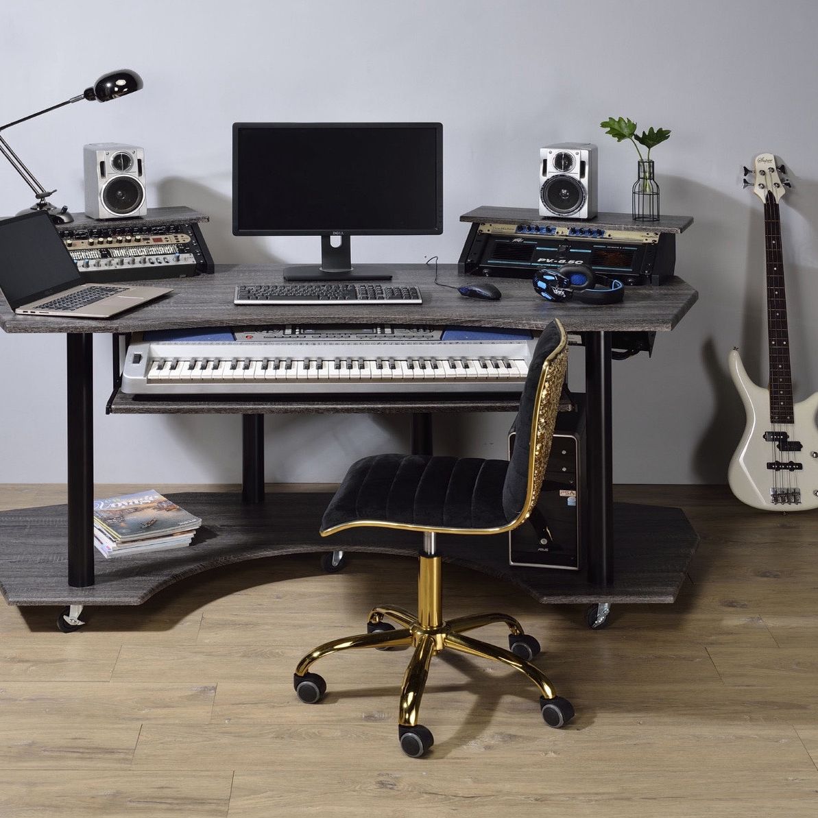 Brand New 71" Black Oak Computer Desk