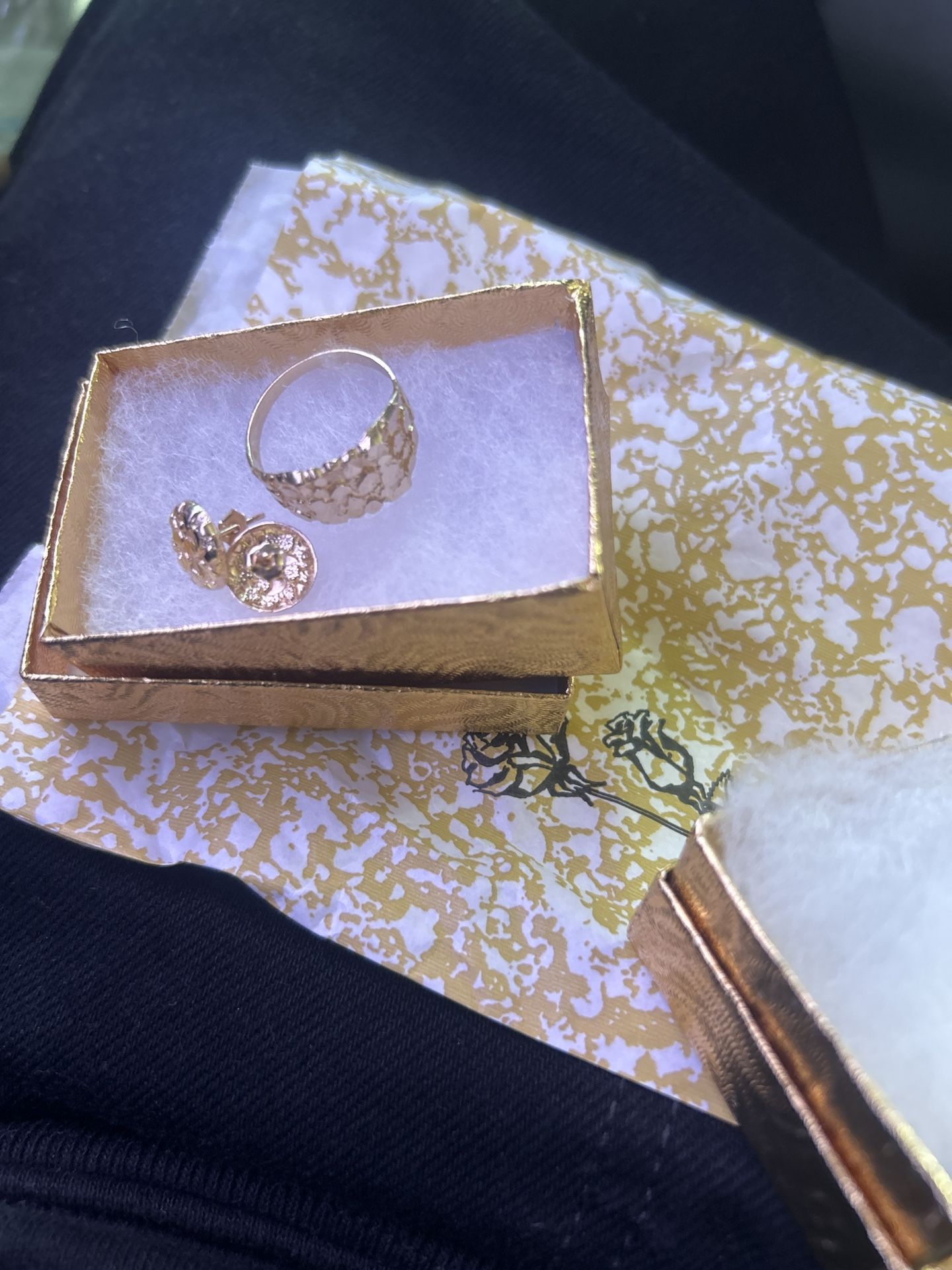Gold Ring And Earrings