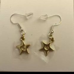 Gold Stars Metal Dangling Earrings