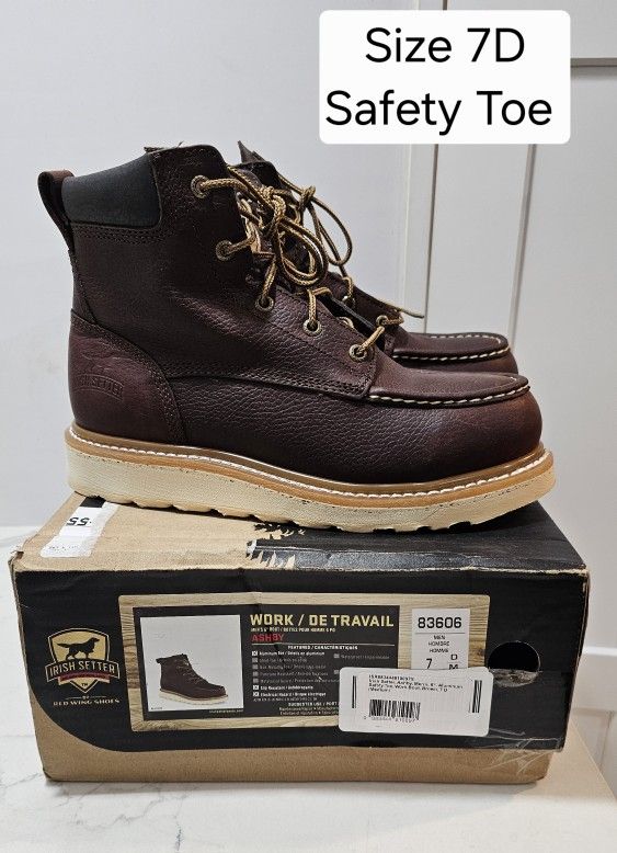 Red Wings Irish Setter Safety Toe Work Boots Size 7D
