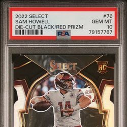 2022 Select Diecut Football Black/Red Sam Howell RC