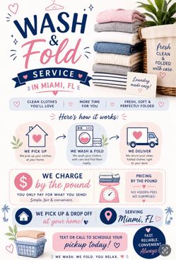 🌸WASH & FOLD WITH LOVE A Fresh • Clean • Folded • Delivered