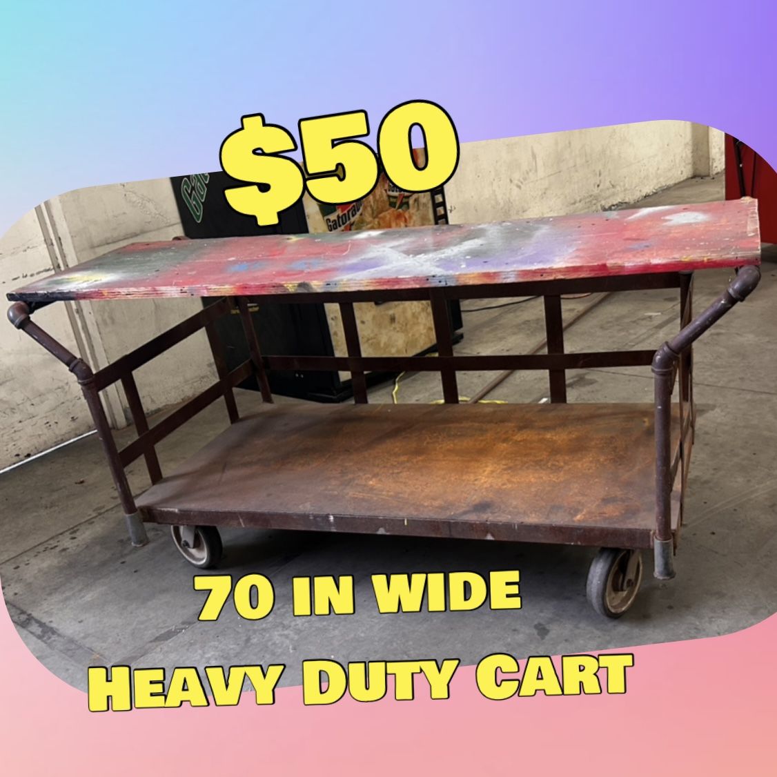 Heavy Duty Warehouse Cart Rolling Industrial Storage Metal