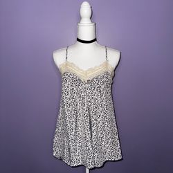 NWT Boutique Leopard Print Cami with Lace Trim