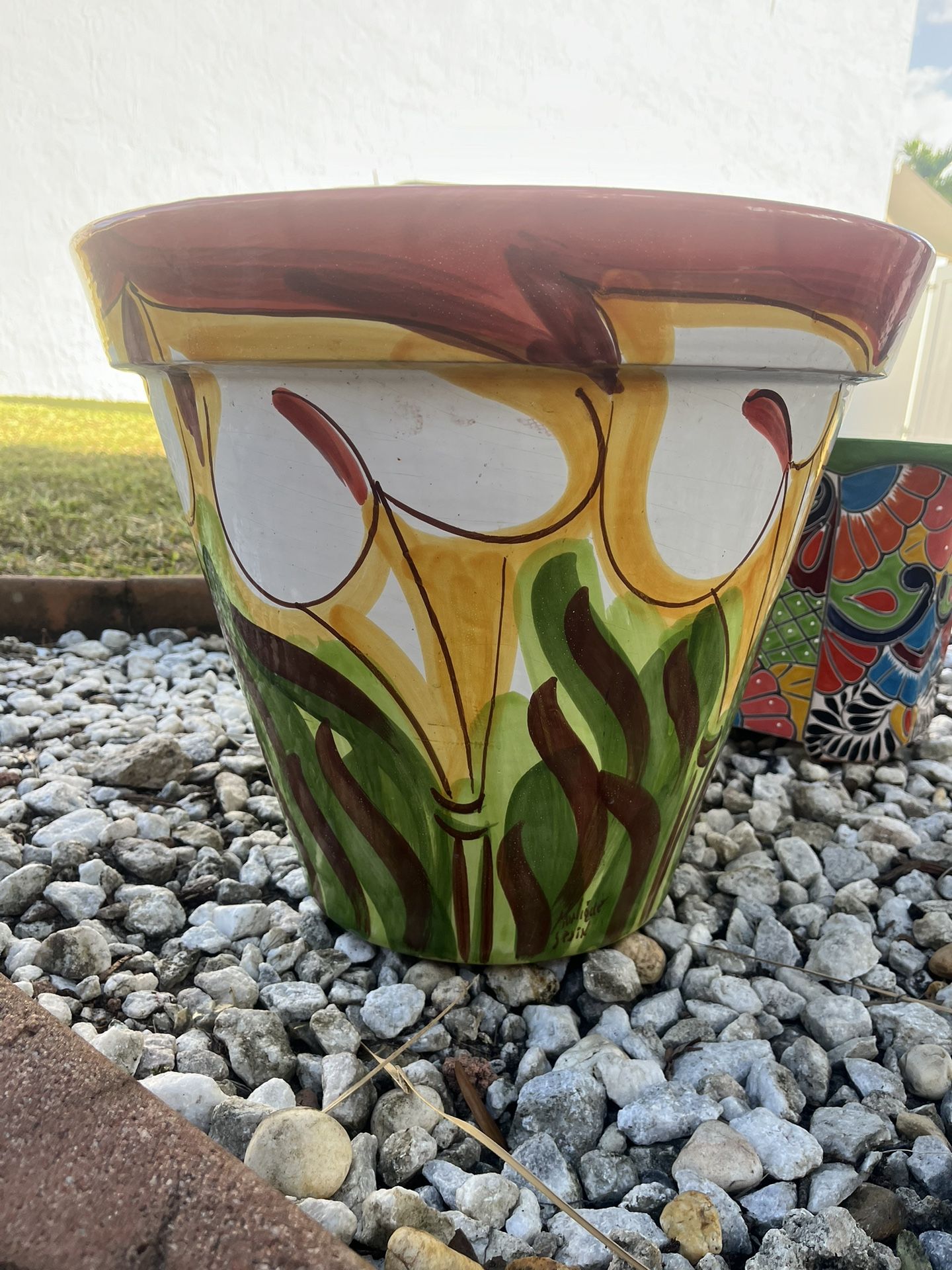 Stunning Large Ceramic Garden Pot 19x16