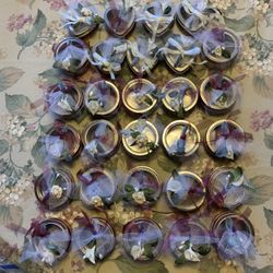 Decorated Tins & Bubbles (Tins Are Empty / Bubbles Are Full) $20 For All(Basket Not Included)