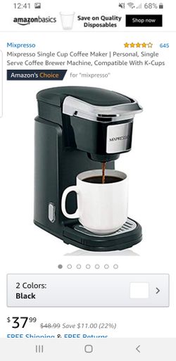 Mixpresso single serve coffee maker 25.00