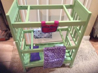 American girl doll 3 tier bed with blankets and pillows and bed bag