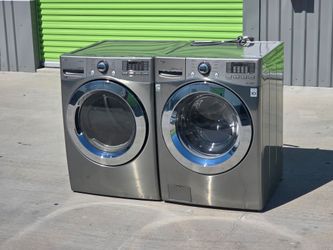 Electric LG Front-Load Washer and Dryer Set