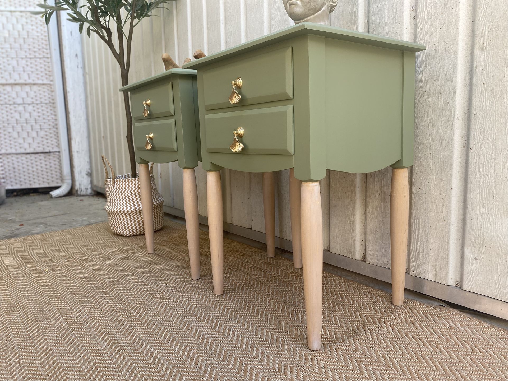Ethan Allen Solid Maple Boho Nightstands