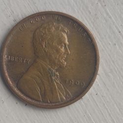 1909 VDB Lincoln Wheat Penny No Mint Mark  Thumbnail