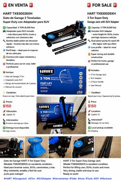 HART TX830026XH 3 Ton Super Duty Garage Jack