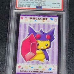FS / NFT -  POKEMON PSA 8 - 2015 PONCHO WEARING PIKACHU XY SABLEYE JAPANESE PROMO BUSSINESS CARD
Population #4
