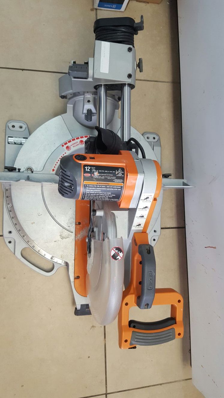 RIDGID MS1290LZA 12" SLIDING COMPOUND MITER SAW LASER GUIDE. for Sale