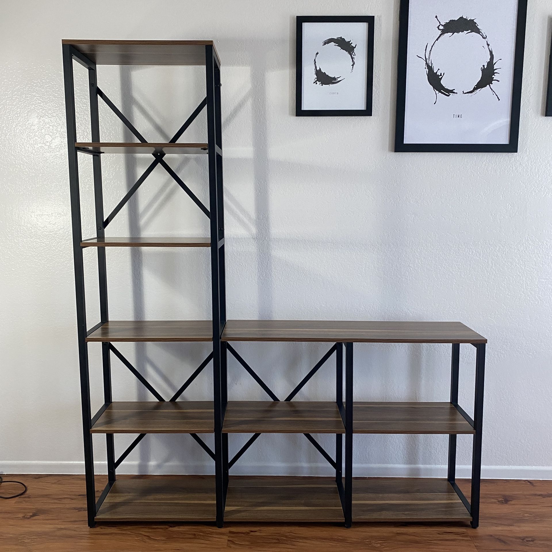 Tribesigns 9 Shelves Bookshelves, Industrial Ladder Corner Etagere Bookcase, Rustic 6-Tier Display Open Shelf Storage Organizer for Living Room / TV S