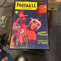Vintage  Framed Football Art 