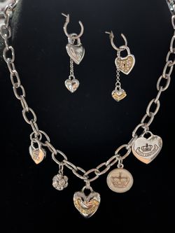 Juicy Couture Charm Necklace With Earrings 