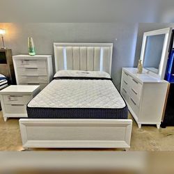 
5 Pieces White Color Bedroom Set