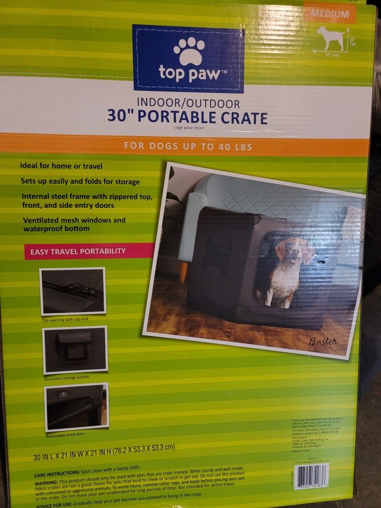 Indoor/Outdoor 30 In. Portable Crate 