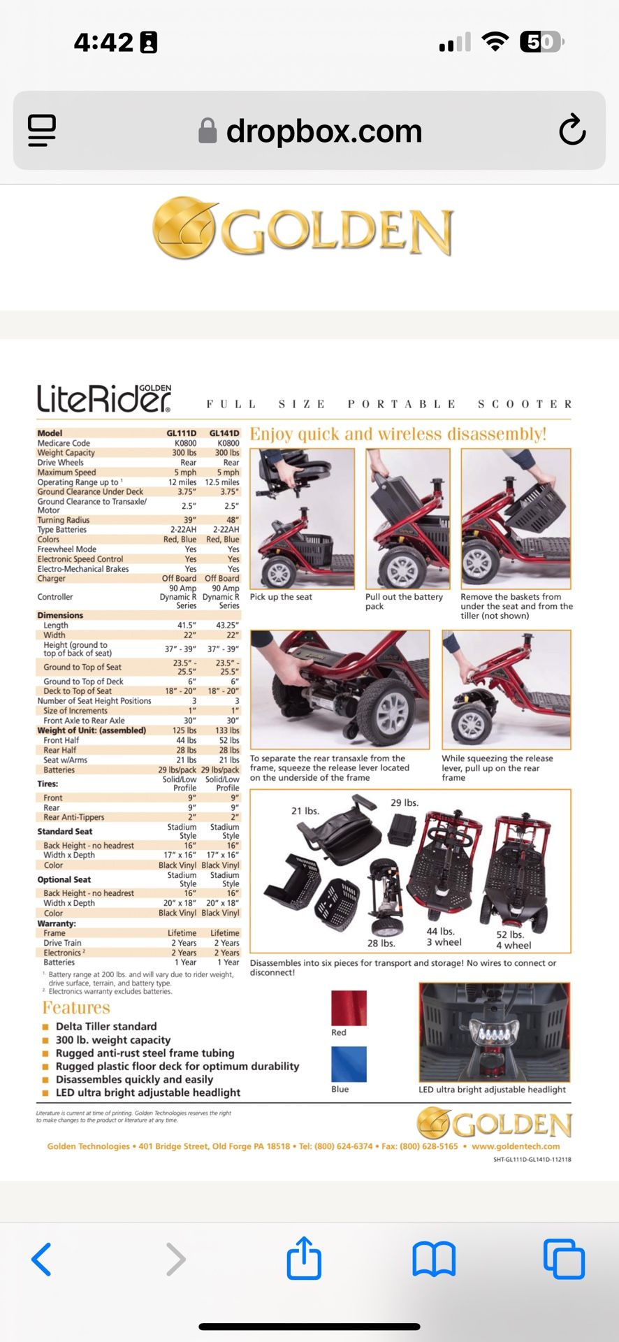 Golden Technologies Lite Rider