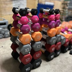 New complete set of 2,3,5,8,10,12,15lb neoprene dumbbells