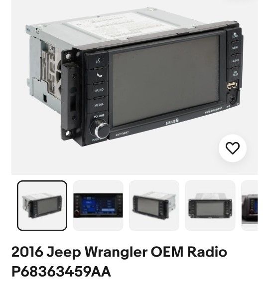 Jeep Wrangler Stock Stereo. Works Great