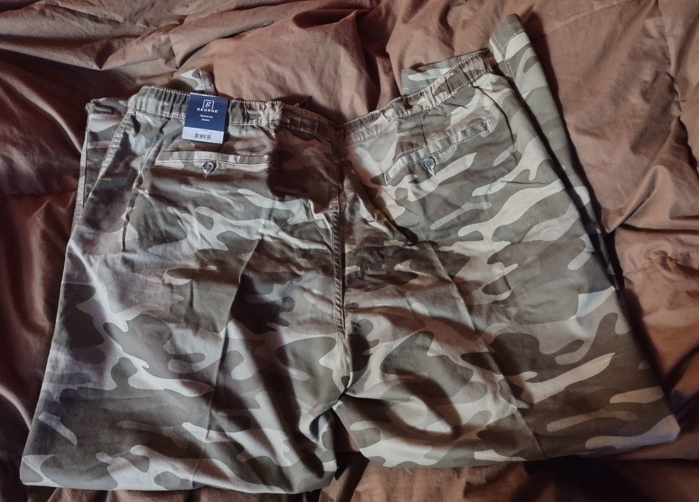 BRAND NEW WIT TAG GEORGE STRETCH TAPERED LEG CAMO MENS PANTS SIZE 40-42
