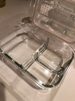 Glass containers 3 sets with lock n lock style lids