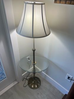 Floor Lamp with Glass Side Table