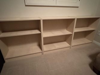 3 book shelves w adjustable shelves