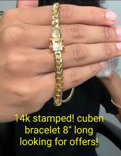 14k cuben bracelet 6mm (taking offers)