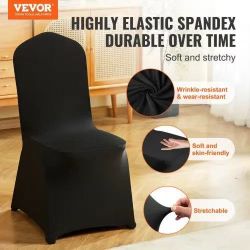 75#Stretch Spandex Folding Chair Covers, Universal Fitted Chair Cover, Removable Washable Protective Slipcovers, for Wedding, Holiday, Banquet, Party,