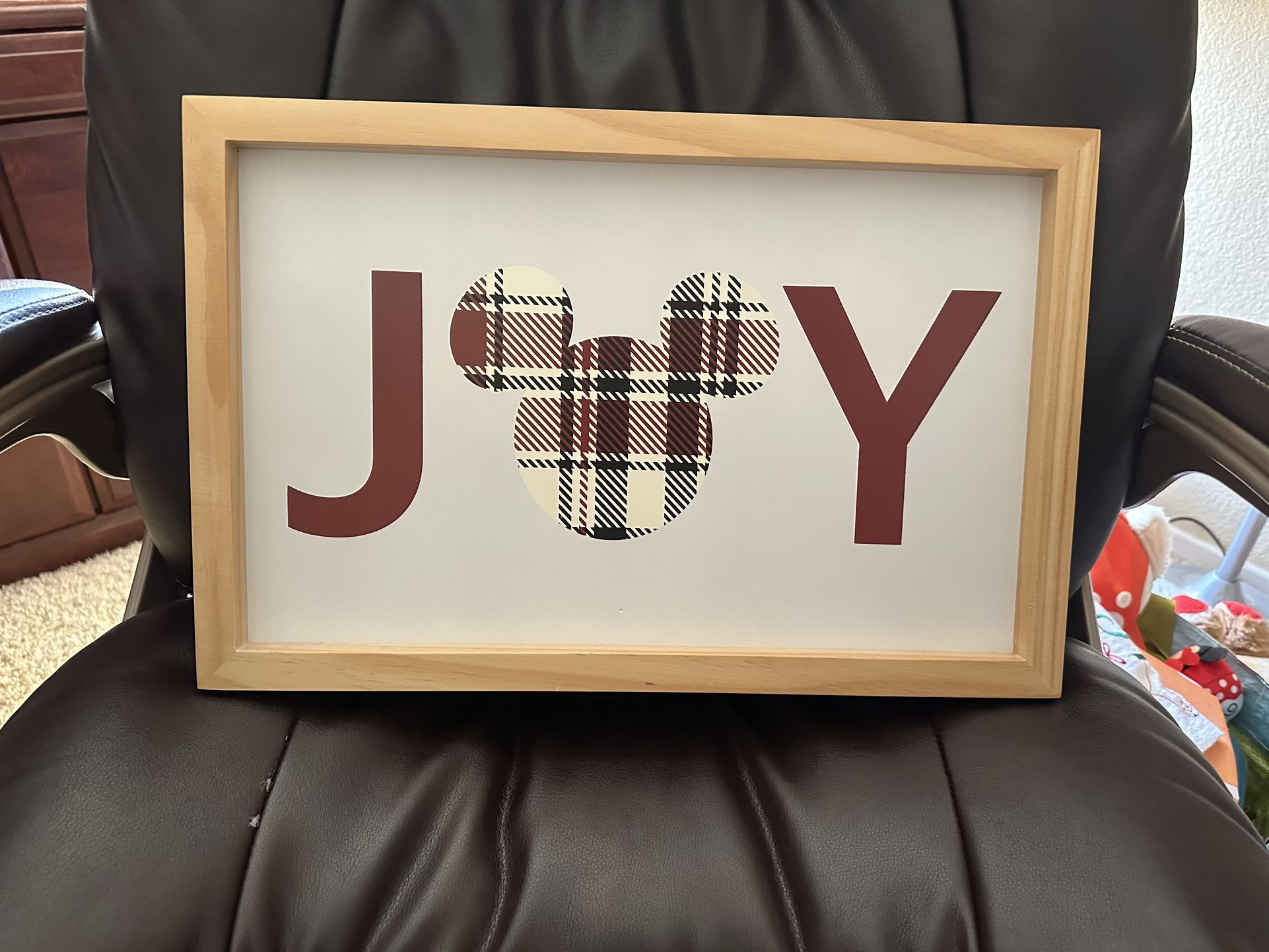 Disney Christmas Mickey Icon JOY Picture Sign 