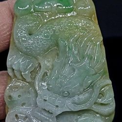 Burmese Jadeite Jade TypeA Pendant Lucky Dragon.