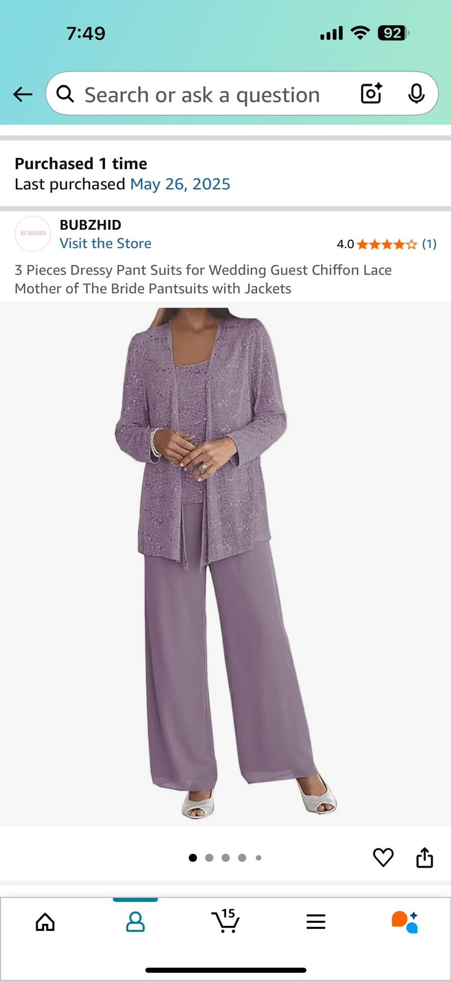 Grandmother Of The Bride/Groom Pantsuit.  Size 10.  Mauve.