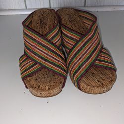 Rainbow Wedge Sandals Size 6