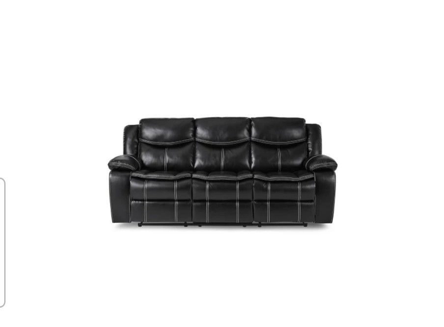 Amazing Reclining Sofa - Black Leather!!!