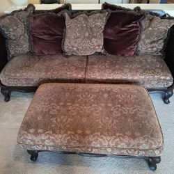 BERNHARDT SOFA AND OTTOMAN 