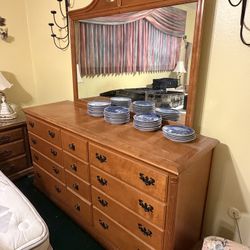 Solid Wood Dresser with Mirror