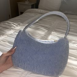 Small Blue Sherpa Shoulder Bag