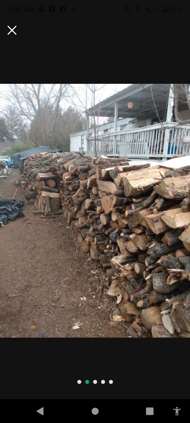 Seasoned Oak Firewood 100.00/rick, 60.00 1/2 rick , Delivery 75.00