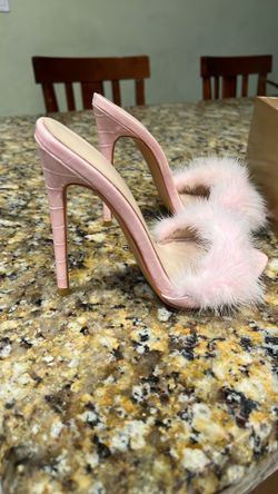 Women's Fur Fuzzy Sexy High Heels for Women Stiletto High Heels Mules Sandals
