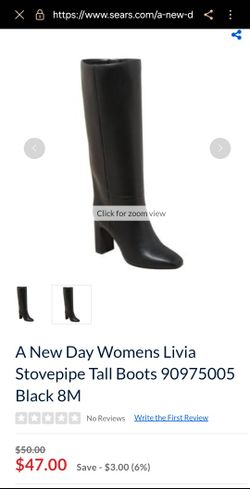 Women's Livia Stovepipe Tall Boots Black - A New Day - Size 10