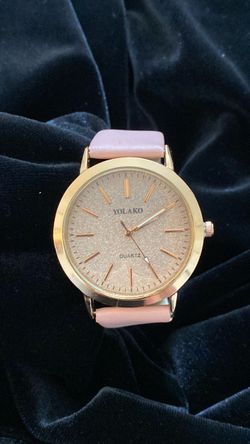 YALOKO ladies quartz watch pink leather band never worn